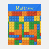 Monogram kleurrijke bouwblokken fleece deken (Voorkant)