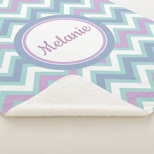 Monogram Kleurrijke Chevron Sherpa Deken (3/4)