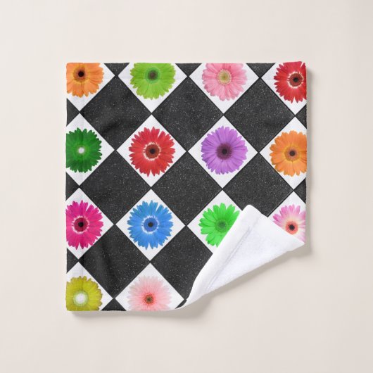 Monogram Kleurrijke Daisy Bad Handdoek (Wasdoekje)