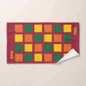 Monogram Kleurrijke Geometrische vierkanten Bad Handdoek (Handdoek)