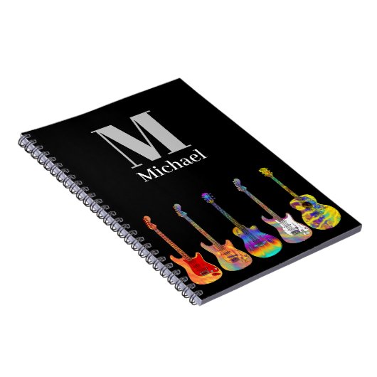 Monogram kleurrijke gitaren notitieboek (Rechterzijde)