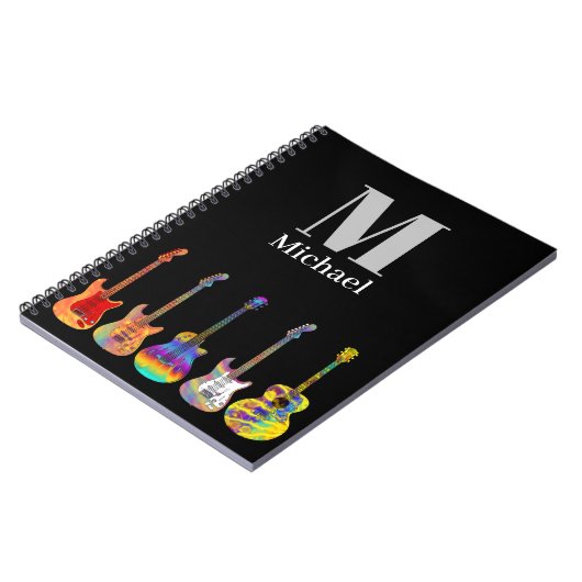 Monogram kleurrijke gitaren notitieboek (Linkerzijde)