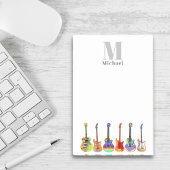 Monogram kleurrijke gitaren post-it® notes