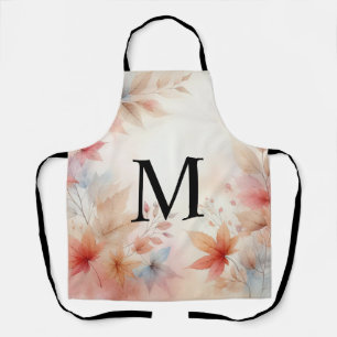 Monogram Kleurrijke Herfst laat waterverf pastels  Schort