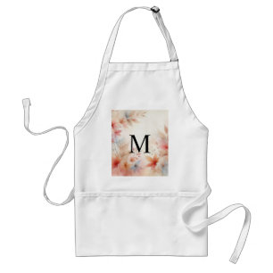 Monogram Kleurrijke Herfst laat waterverf pastels  Standaard Schort