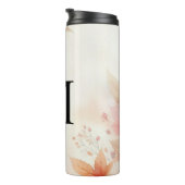 Monogram Kleurrijke Herfst laat waterverf pastels  Thermosbeker (Geroteerd rechts)