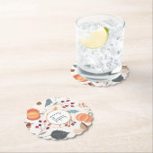 Monogram, kleurrijke herfstpatroon Scallop Kartonnen Onderzetters (Insitu)