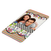 Monogram Kleurrijke Moderne Bloemen Gepersonalisee Magneet (Linkerzijde)