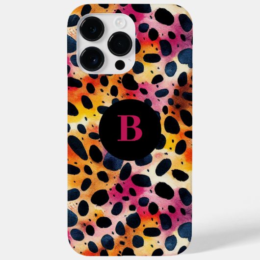 Monogram Kleurrijke Moderne Luipaardprint Case-Mate iPhone Case (Achterkant)