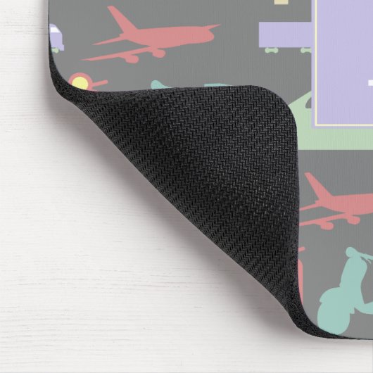 Monogram kleurrijke modi voor reispictogrammen muismat (Hoek)