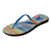Monogram kleurrijke Multicolored Stripes Teenslippers (Schuin)