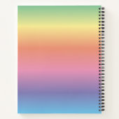 Monogram kleurrijke pasteelregenbooggradiënt notitieboek (Achterkant)