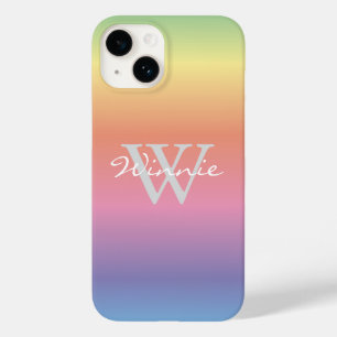 Monogram kleurrijke pasteelregenboogkleuren Case-Mate iPhone case