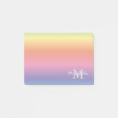 Monogram kleurrijke pasteelregenboogkleuren post-it® notes (Voorkant)