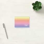 Monogram kleurrijke pasteelregenboogkleuren post-it® notes (Kantoor)