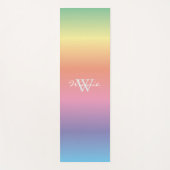 Monogram kleurrijke pasteelregenboogkleuren yogamat (Voorkant)