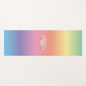 Monogram kleurrijke pasteelregenboogkleuren yogamat (Voorkant (horizontaal))