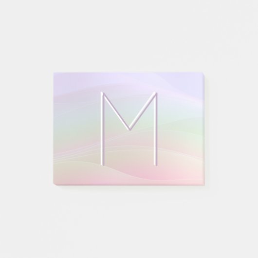 monogram kleurrijke pasteltypografie van de waterv post-it® notes (Voorkant)