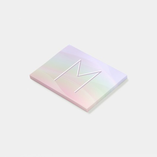 monogram kleurrijke pasteltypografie van de waterv post-it® notes (Schuin)