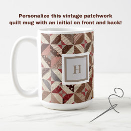 Monogram Kleurrijke Patchwork Quilt Coffee Mok
