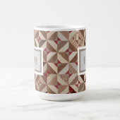 Monogram Kleurrijke Patchwork Quilt Coffee Mok (Center)