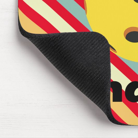 Monogram kleurrijke pickleball gestreepte rood muismat (Hoek)