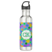 Monogram kleurrijke pickleball waterfles (Voorkant)
