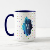 Monogram kleurrijke pokadots mok (Links)