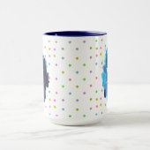Monogram kleurrijke pokadots mok (Midden)