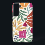 Monogram Kleurrijke Retro Floral Boho Samsung Galaxy Hoesje<br><div class="desc">Monogram Kleurrijke Retro Floral Boho Samsung Galaxy S22  Hoesje. Perfect als een op maat gemaakt geschenk aan een meisje,  dochter,  je vriend of kantoorgenoot.</div>
