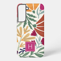 Monogram Kleurrijke Retro Floral Boho