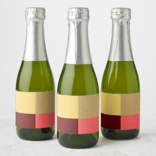 Monogram Kleurrijke Stippen Eten en Drinken Etiket