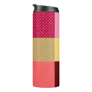 Monogram Kleurrijke Stippen Stijlvol Thermosbeker