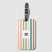 Monogram kleurrijke strepen bagagelabel (Voorkant (verticaal))