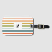 Monogram kleurrijke strepen bagagelabel (Voorkant (horizontaal))