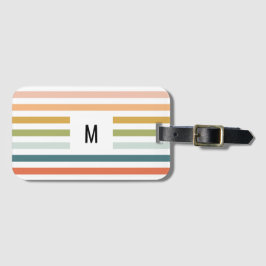 Monogram kleurrijke strepen bagagelabel