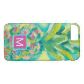 Monogram | Kleurrijke tropische ananas Case-Mate iPhone Case (Achterkant (Horizontaal))