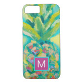 Monogram | Kleurrijke tropische ananas Case-Mate iPhone Case (Achterkant)