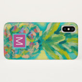 Monogram | Kleurrijke tropische ananas Case-Mate iPhone Case (Achterkant (horizontaal))