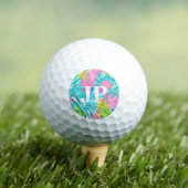 Monogram Kleurrijke Tropische Bladeren Custom Golfballen (Insitu Shirt)