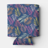 Monogram Kleurrijke Tropische Palmbladeren Blikjeskoeler (Achterkant)