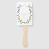 Monogram Kleurrijke Tuin Huwelijksprogramma Handwaaier (Voorkant)