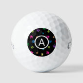 Monogram kleurrijke verf golfballen (Voorkant)