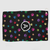 Monogram kleurrijke verf golfhanddoek (Horizontaal)