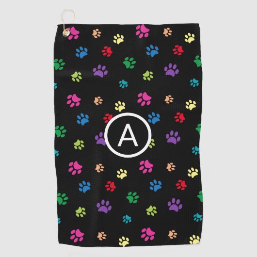 Monogram kleurrijke verf golfhanddoek (Voorkant)