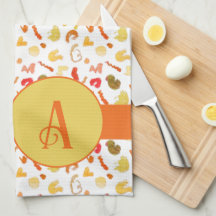 Monogram Kleurrijke Vormen Sinaasappel Enige Stree