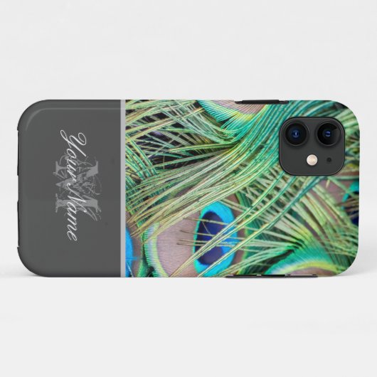  monogram kleurrijke vrek veren! Case-Mate iPhone case (Achterkant (horizontaal))