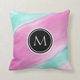 Monogram kleurrijke Waterverf Kussen