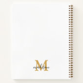 Monogram Kleurrijke Waterverf Rozen Bloemenrecept Notitieboek (Achterkant)