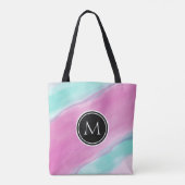 Monogram kleurrijke Waterverf Tote Bag (Achterkant)